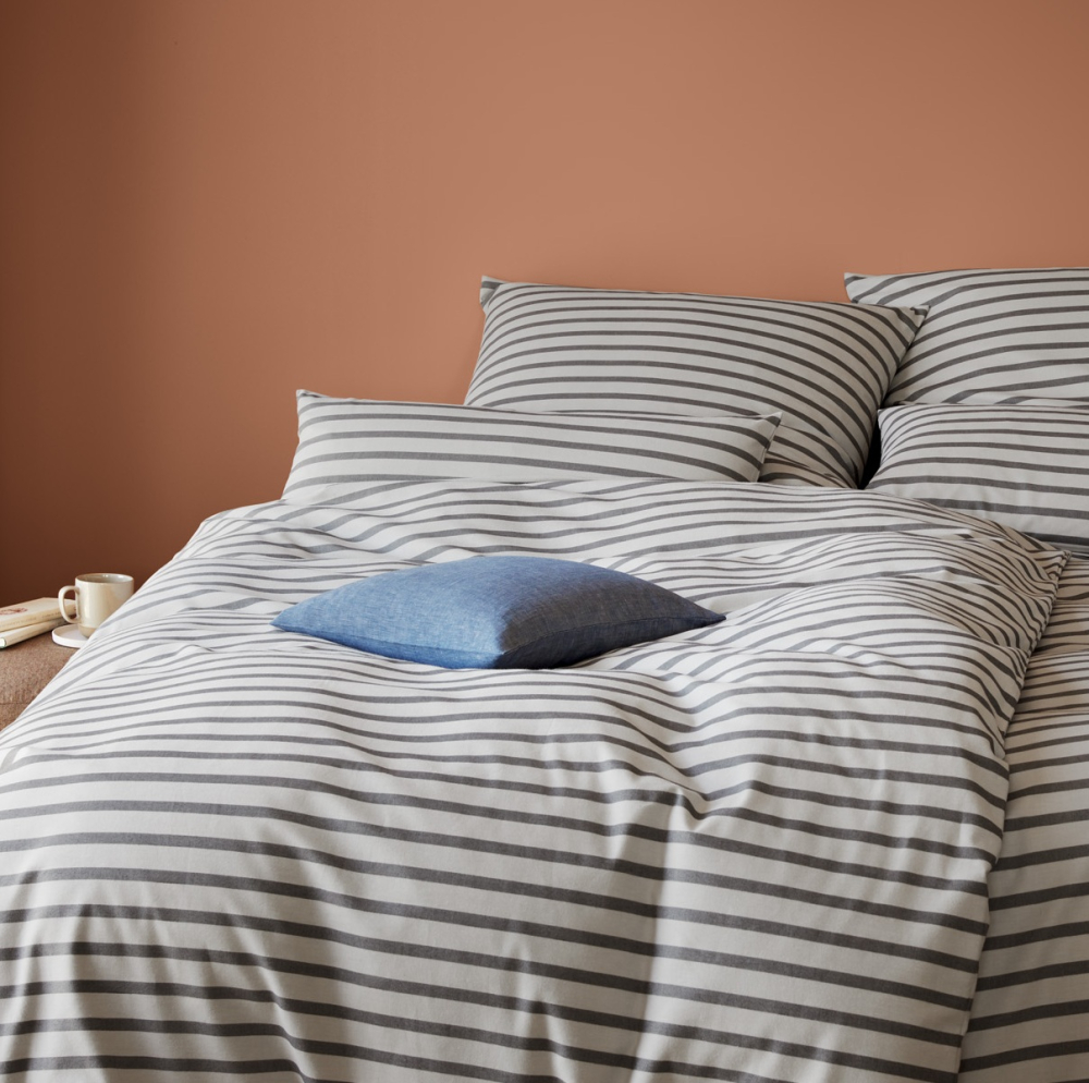 elegante Soft- Flanell Bettwäsche 'Inverness' 135 x 200 cm Kiesel - Grau