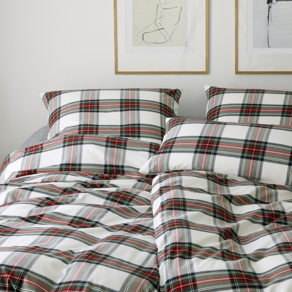 elegante Soft- Flanell Bettwäsche 'Westminster' 135 x 200 cm Wine - Rot