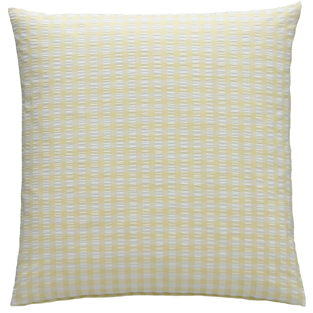 Preview: elegante Seersucker Bettwäsche 'Lilly' 135 x 200 cm Buttergelb