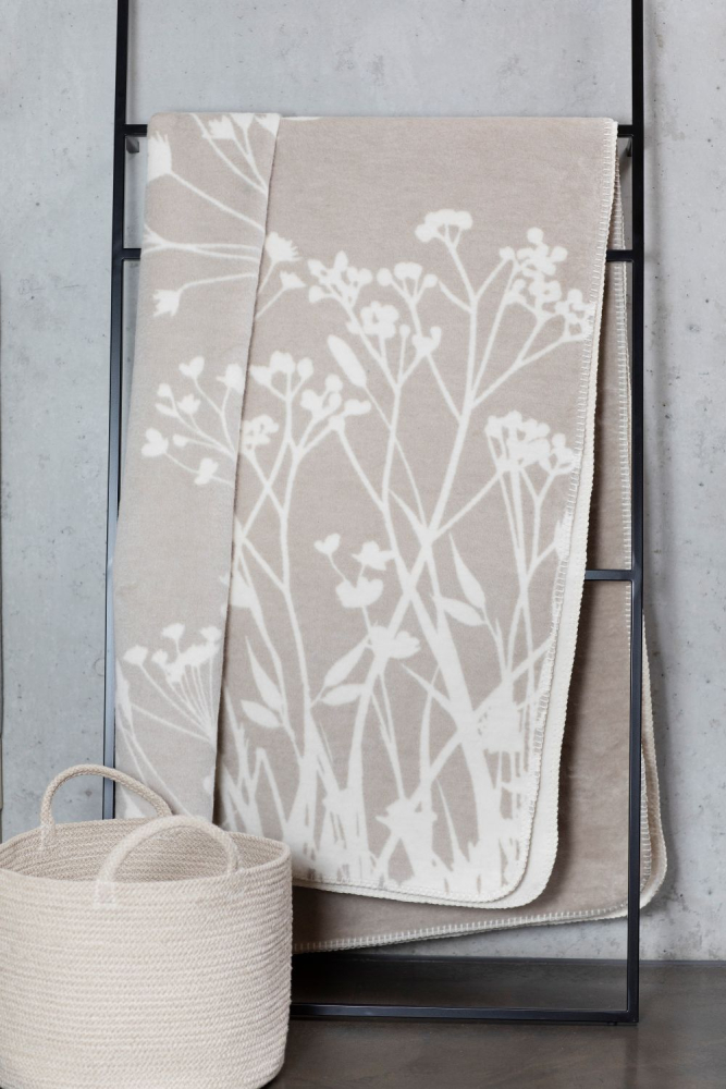 David Fussenegger Wohndecke Bamboo 'Gräser' 150 x 200 cm Natur- Beige