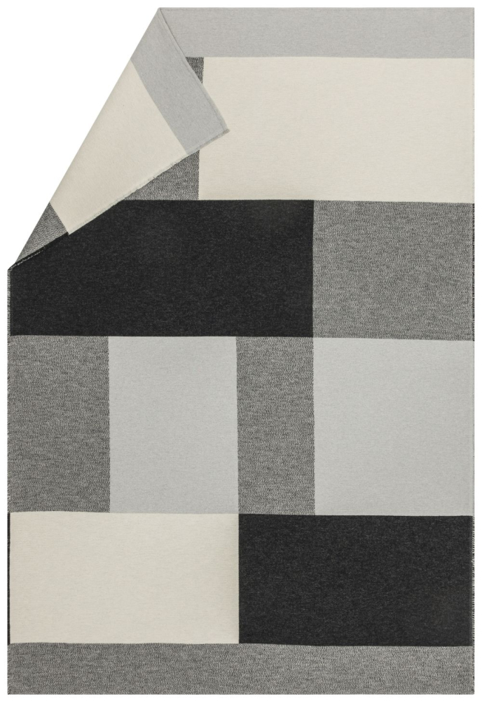 Preview: David Fussenegger Wohndecke Bett Divan Überwurf Nova 'colorblock' 145 x 220 cm Schwarz