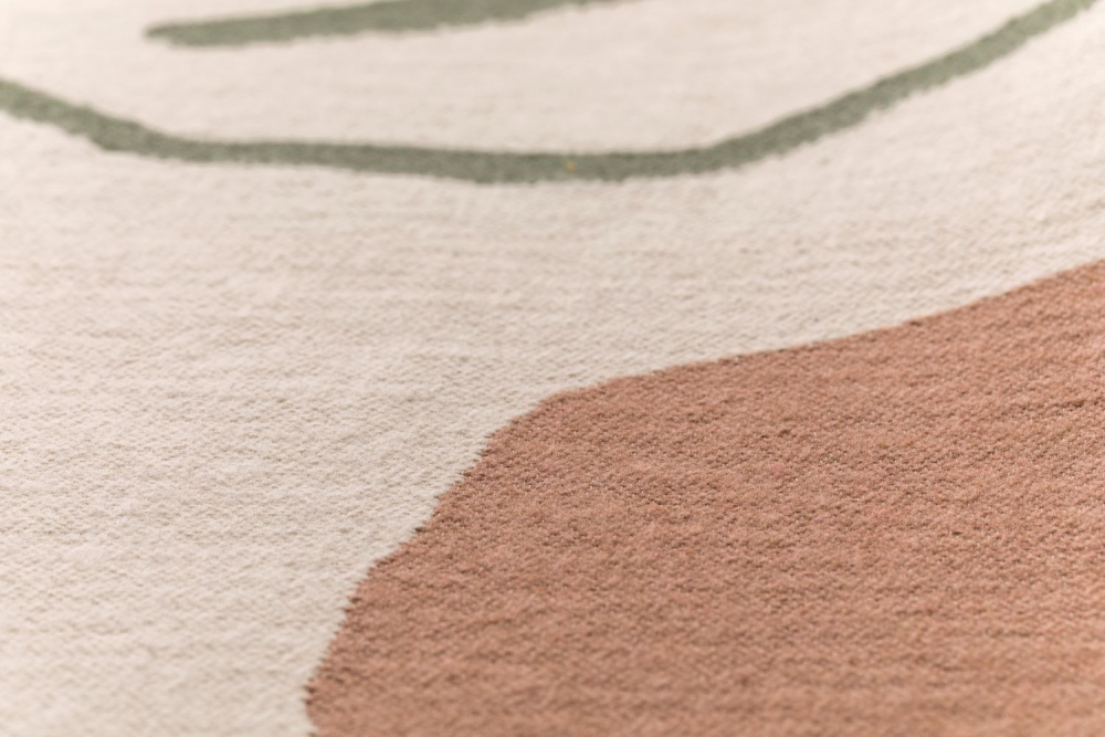 Preview: David Fussenegger Wohndecke Bett Divan Überwurf Nova 'Nature Shapes' 145 x 220 cm Rohweiß