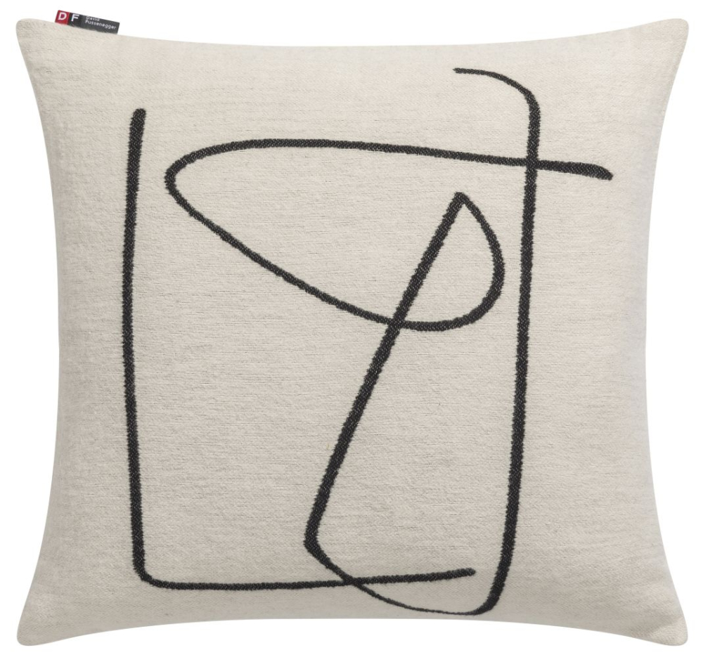 David Fussenegger Kissenhülle Nova 'Mund' 50 x 50 cm Rohweiß- Grau