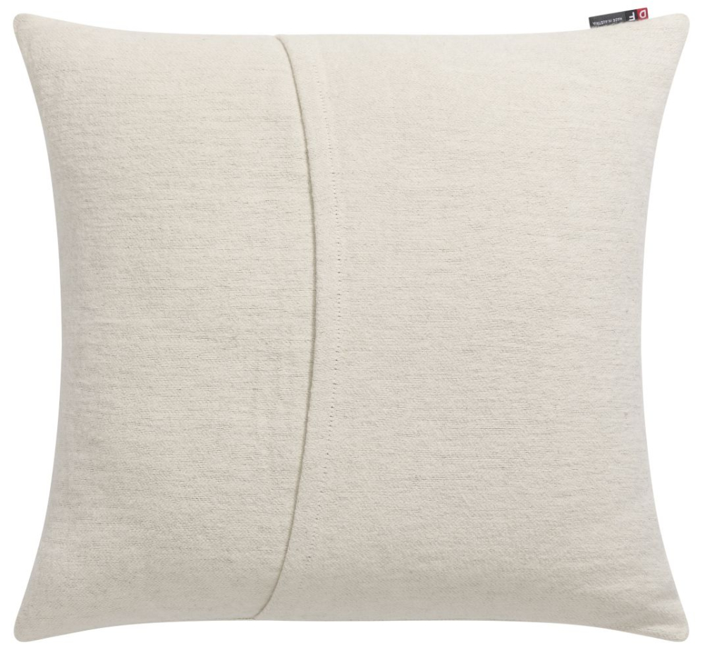 Preview: David Fussenegger Kissenhülle Nova 'Mund' 50 x 50 cm Rohweiß- Grau