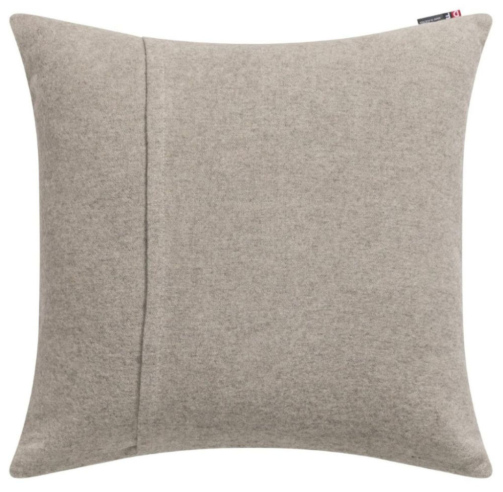 Preview: David Fussenegger Kissenhülle Silvretta 'Yes, we camp' 50 x 50 cm Rauch - Beige