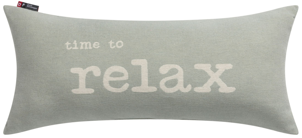 David Fussenegger Kissen gefüllt Havanna 'time to relax' 26 x 60 cm Hellgrün