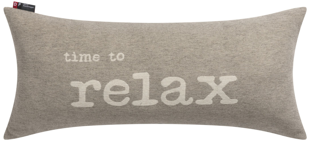 David Fussenegger Kissen gefüllt Havanna 'time to relax' 26 x 60 cm Rauch - Beige