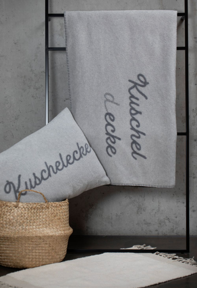 Preview: David Fussenegger Kissenhülle Savona 'Kuschelecke' 40 x 60 cm Filz - Hellgrau