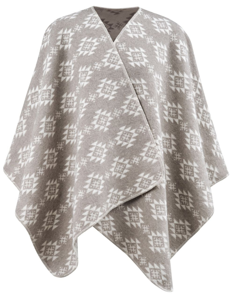 David Fussenegger Poncho Silvretta 'Aztek' 70 x 140 cm Schlamm- Beige