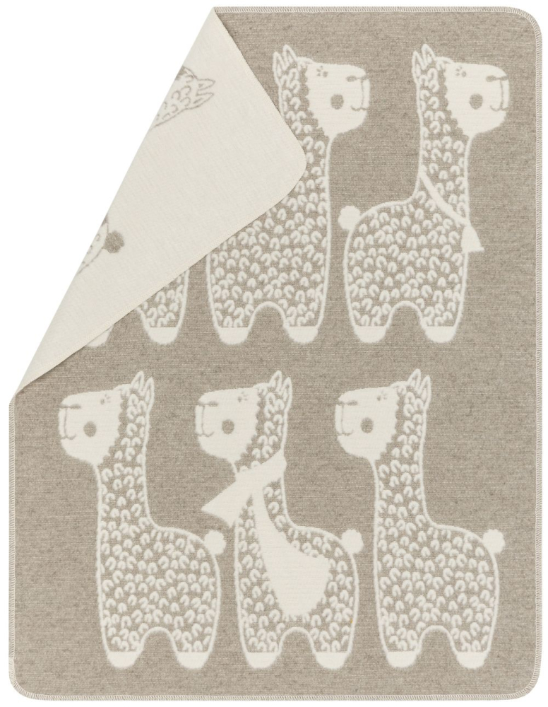 David Fussenegger Babydecke Plaid Carla 'Alpaka' 70 x 90 cm Rauch- Beige