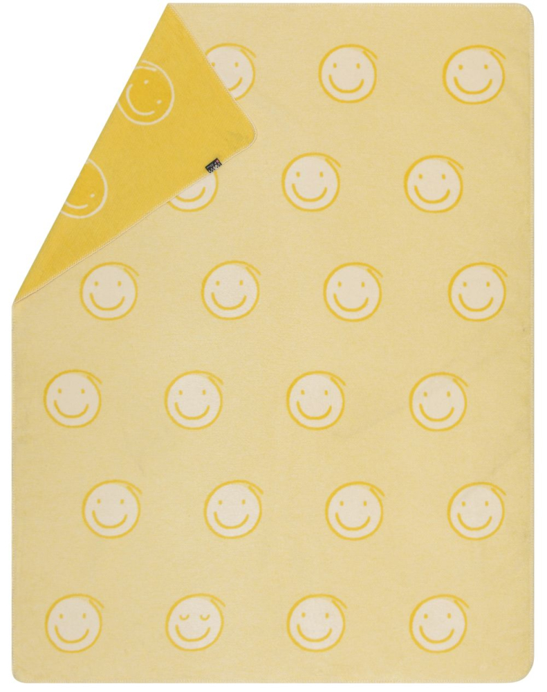 David Fussenegger Kinderdecke Mila 'Happy Faces' 150 x 200 cm Gelb