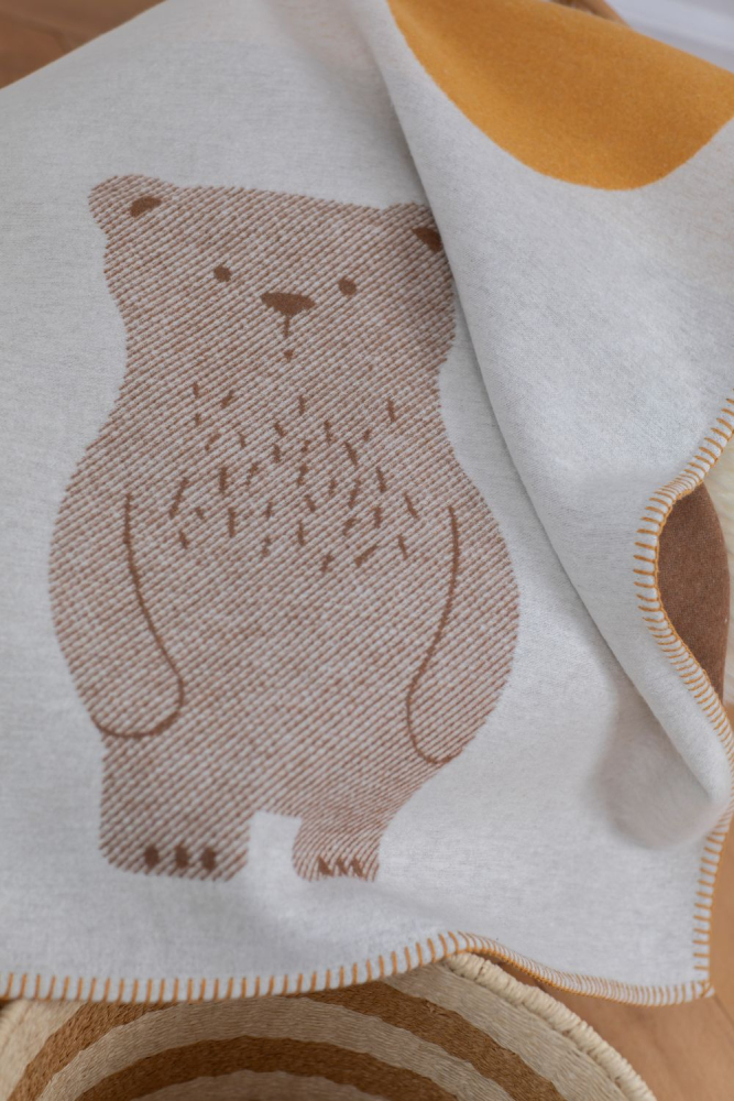 David Fussenegger Babydecke Lili 'Bär' 70 x 90 cm Rohweiß