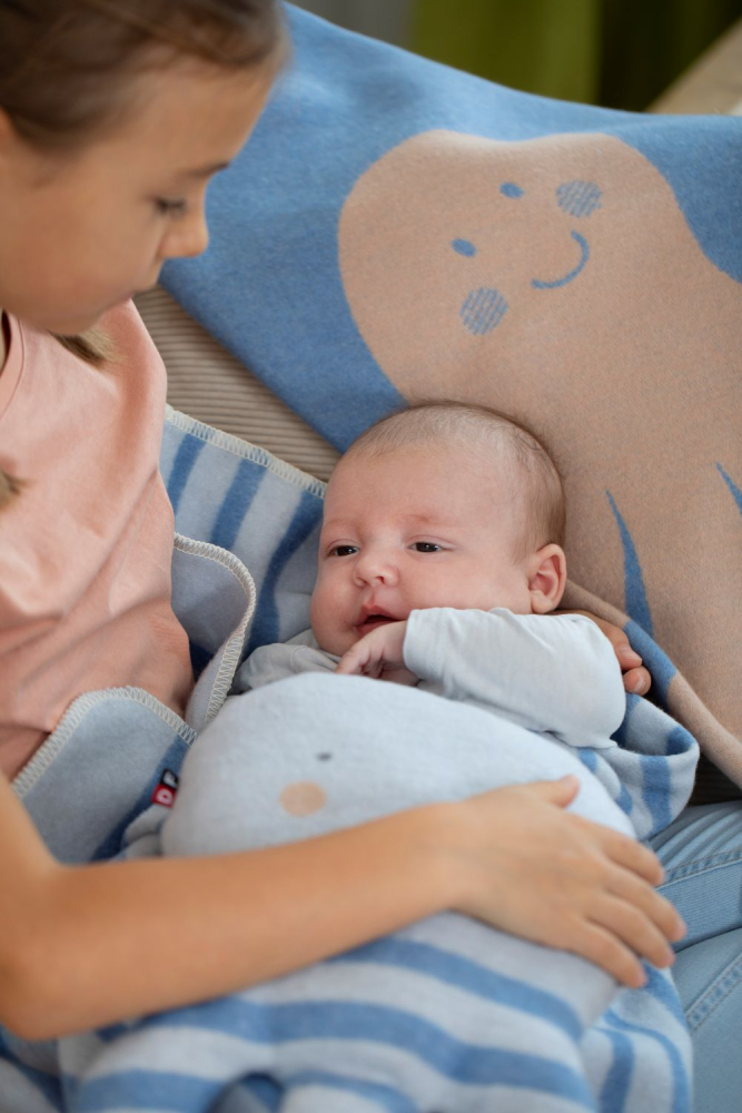 David Fussenegger Babydecke Juwel 'Mini Marine' 70 x 90 cm Hellblau