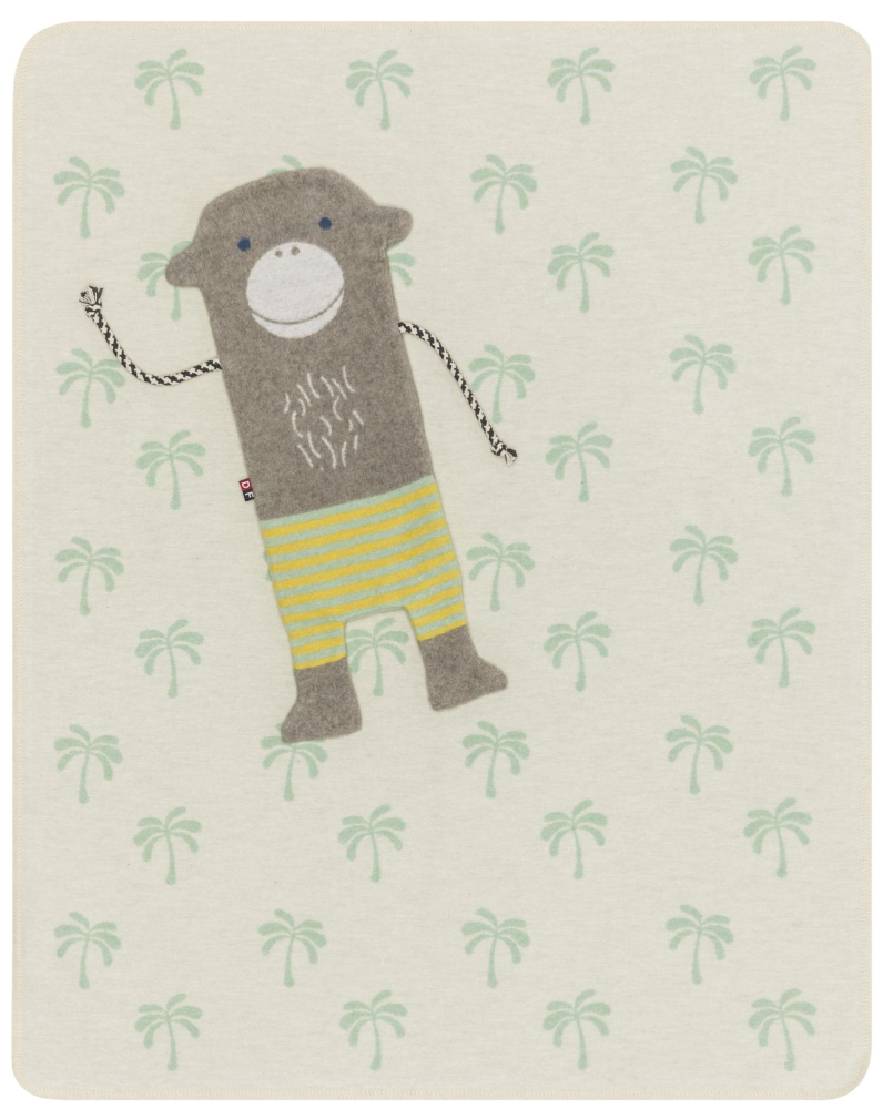 David Fussenegger Babydecke Juwel in der Puppe 'Affe' 70 x 90 cm Kiwi- Grün