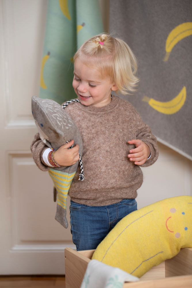 David Fussenegger Babydecke Juwel in der Puppe 'Affe' 70 x 90 cm Kiwi- Grün