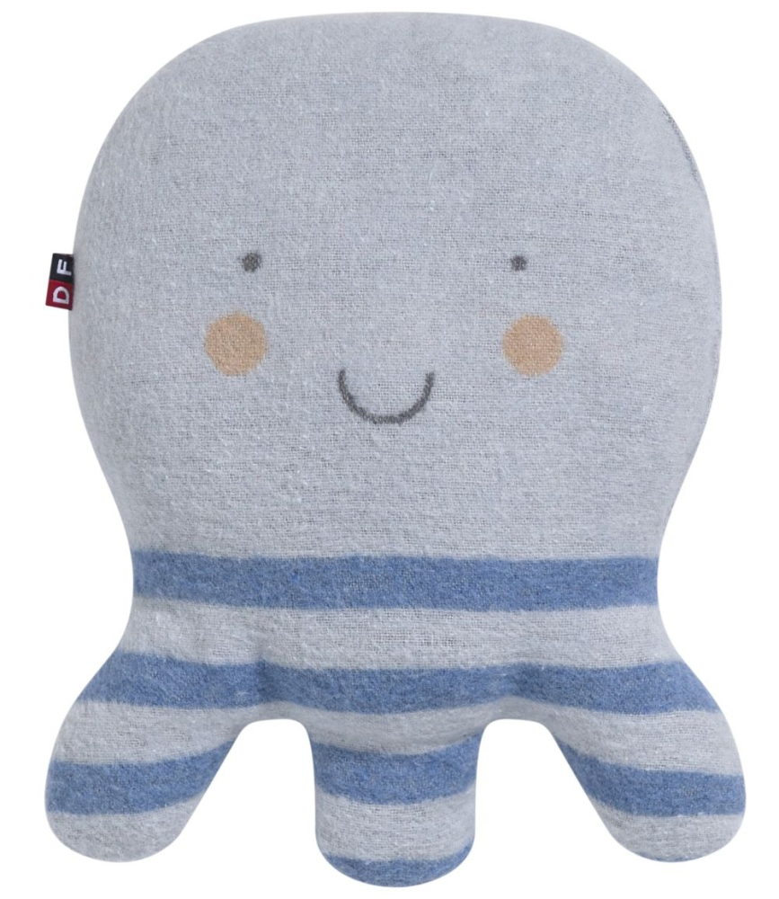 David Fussenegger Kissen gefüllt Juwel 'Krake' 22 x 28 cm Hellblau