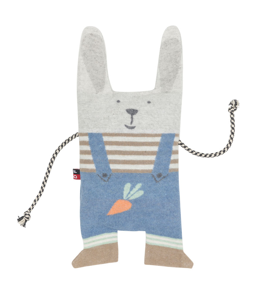 David Fussenegger Körnerkissen 'Hase' 16 x 29 cm Mittelblau