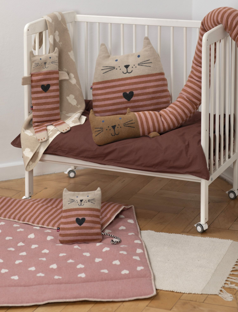 Preview: David Fussenegger Körnerkissen 'Katze' 16 x 29 cm Natur