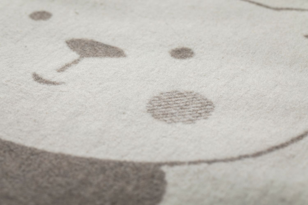 Preview: David Fussenegger Krabbeldecke gefüttert Juwel 'Bär' 120 x 120 cm Rauch- Beige