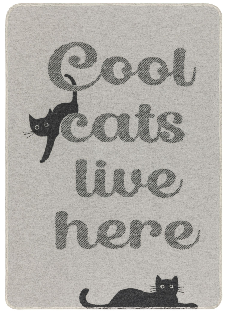 David Fussenegger Katzendecke 'cool cats...' 70 x 90 cm Filz- Grau