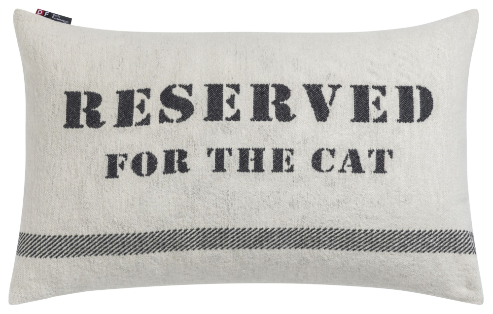 David Fussenegger Kissenhülle Nova 'reserved for the cat' 40 x 60 cm Rohweiß