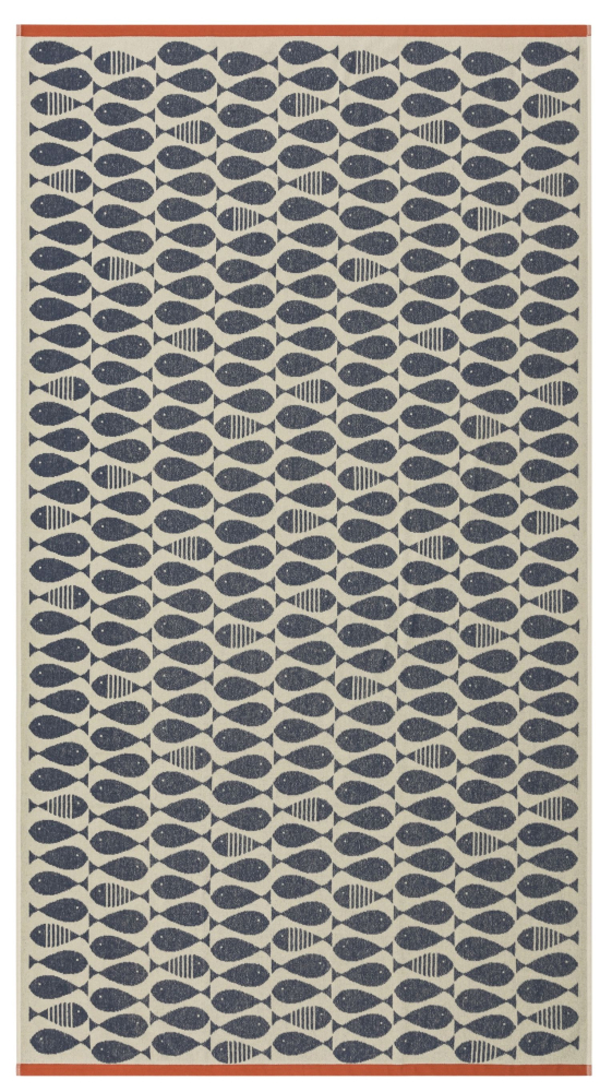 David Fussenegger Playa Frottee- Strandtuch 'Sardines' 140 x 180 cm Marine- Blau