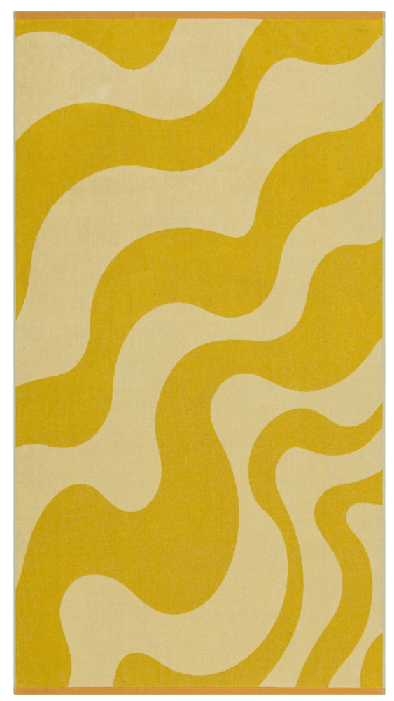 David Fussenegger Playa Frottee- Strandtuch 'Retro Waves' 140 x 180 cm Hellgelb