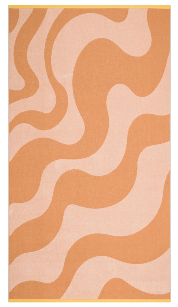 David Fussenegger Playa Frottee- Strandtuch 'Retro Waves' 140 x 180 cm Hellorange