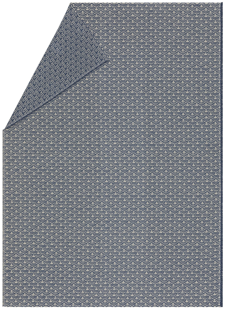 David Fussenegger Wohndecke Lino 'Mini Waves' 135 x 200 cm Marine- Blau