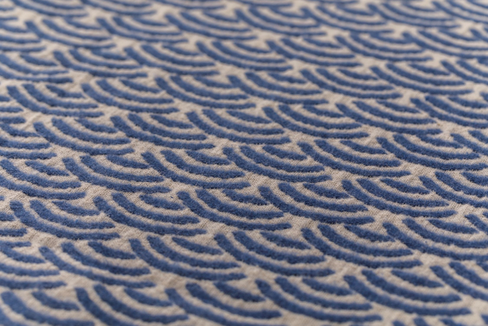 Preview: David Fussenegger Wohndecke Lino 'Mini Waves' 135 x 200 cm Marine- Blau