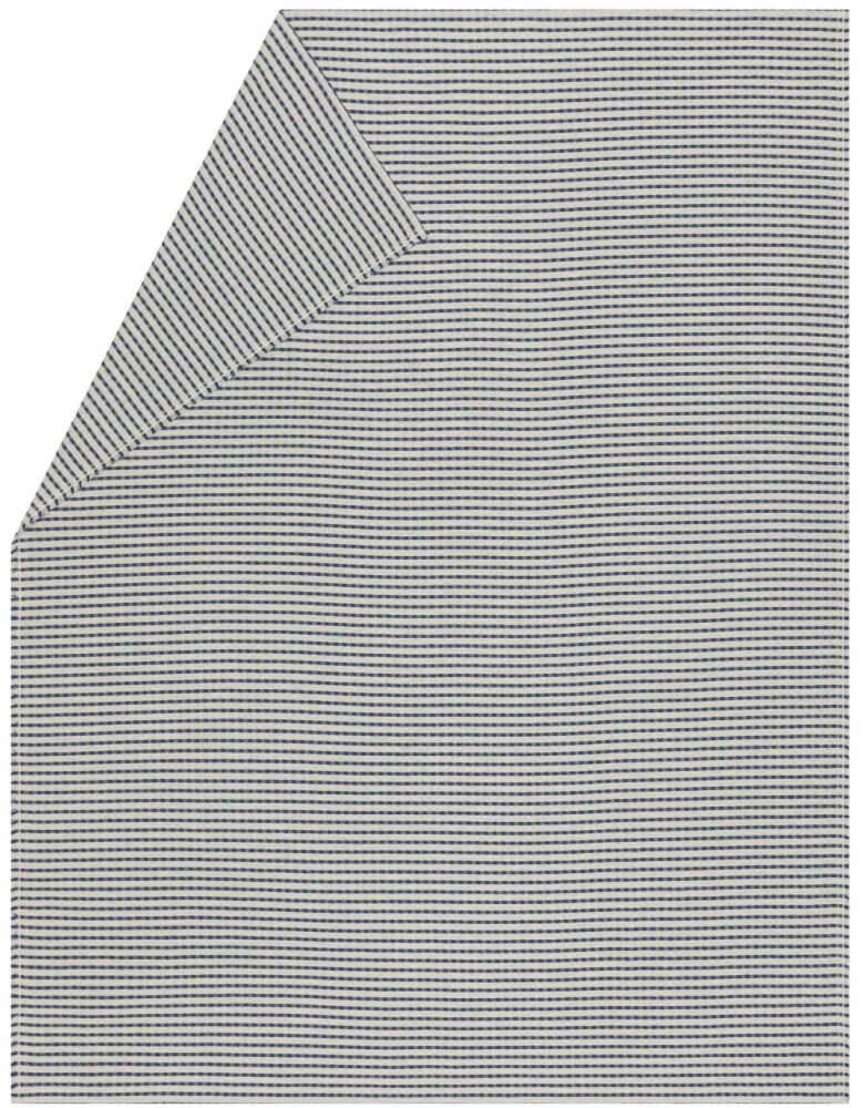 David Fussenegger Wohndecke Riva 'Streifen strukturiert' 140 x 180 cm Marine- Blau