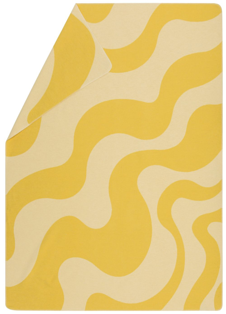 David Fussenegger Wohndecke Silvretta 'Retro Waves' 140 x 200 cm Hellgelb