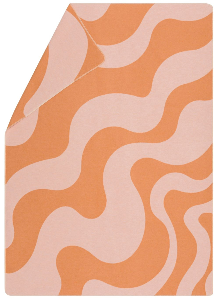 David Fussenegger Wohndecke Silvretta 'Retro Waves' 140 x 200 cm Hellorange