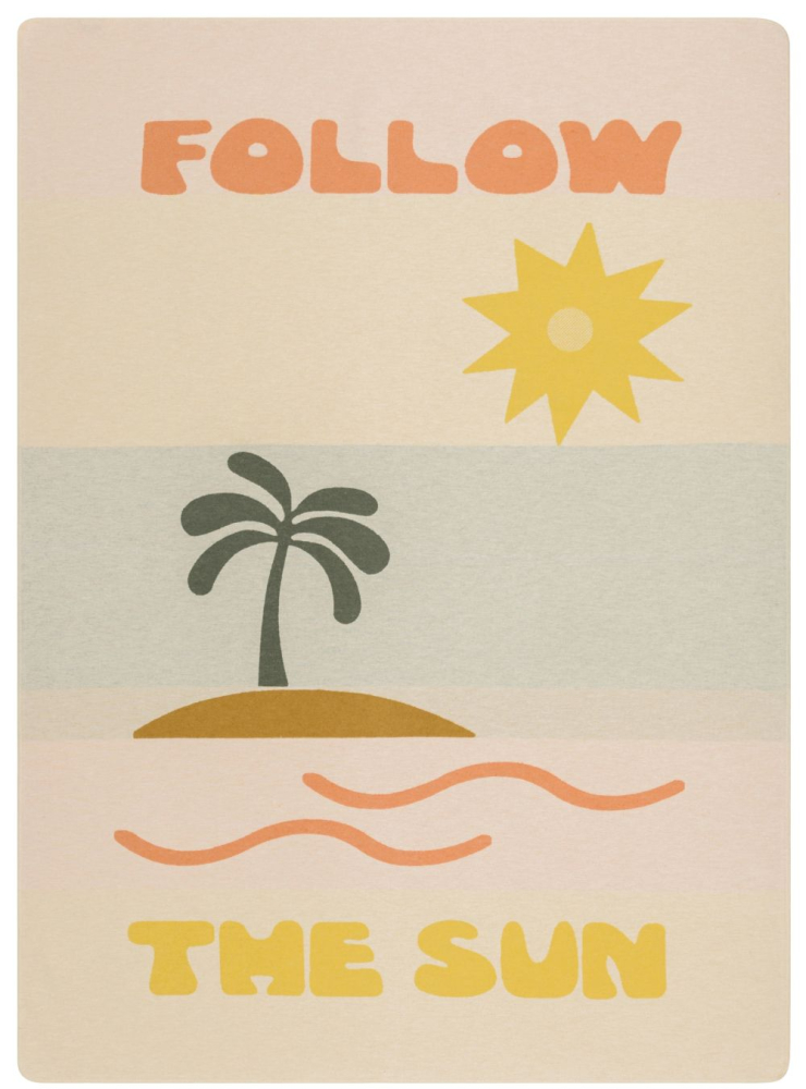 Preview: David Fussenegger Wohndecke Silvretta 'follow the sun' 140 x 200 cm Rohweiß