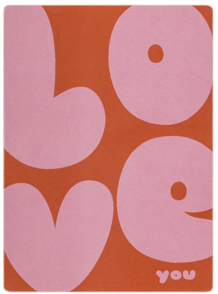 David Fussenegger Wohndecke Silvretta 'Love' 140 x 200 cm Dunkelorange