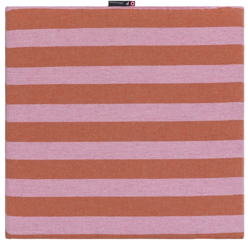 Preview: David Fussenegger Sitzkissen Porto 'Streifen' 40 x 40 cm Dunkelorange