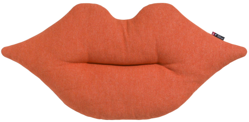 Preview: David Fussenegger Kissen gefüllt Silvretta 'Lips' 35 x 80 cm Dunkelorange