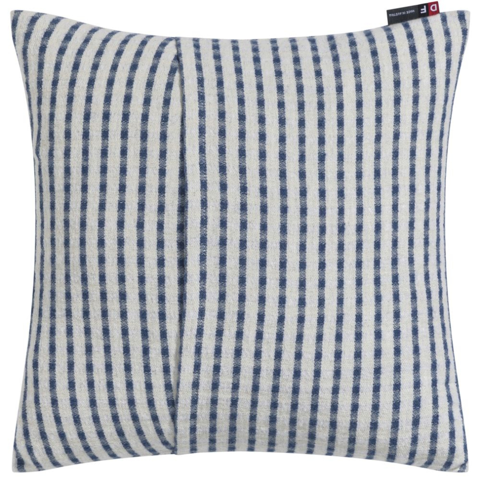 Preview: David Fussenegger Kissenhülle Riva 'Streifen strukturiert' 40 x 40 cm Marine- Blau