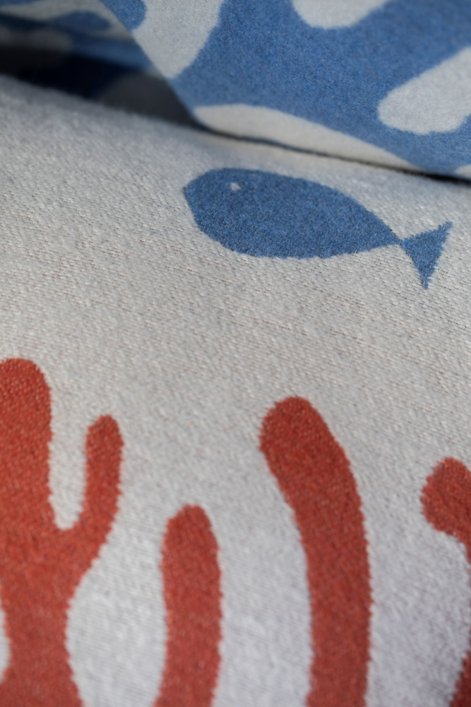 Preview: David Fussenegger Kissenhülle Nova 'Koralle' 50 x 50 cm Rohweiß- Creme