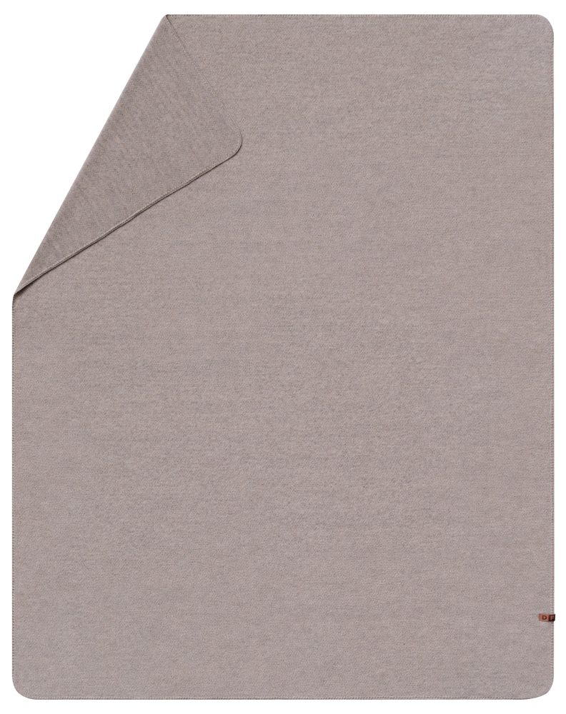 Preview: David Fussenegger Wolldecke Merano 'falsches Uni' 160 x 200 cm Beige