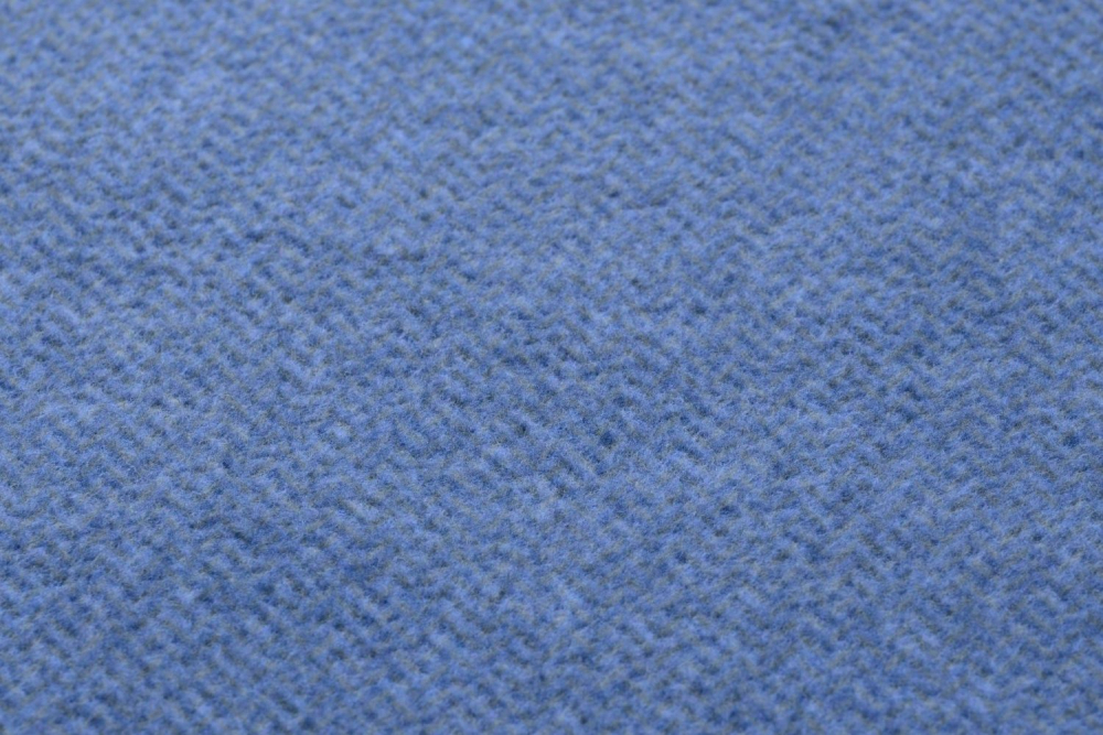 David Fussenegger Wolldecke Merano 'Fischgrät' 160 x 200 cm Jeans- Blau