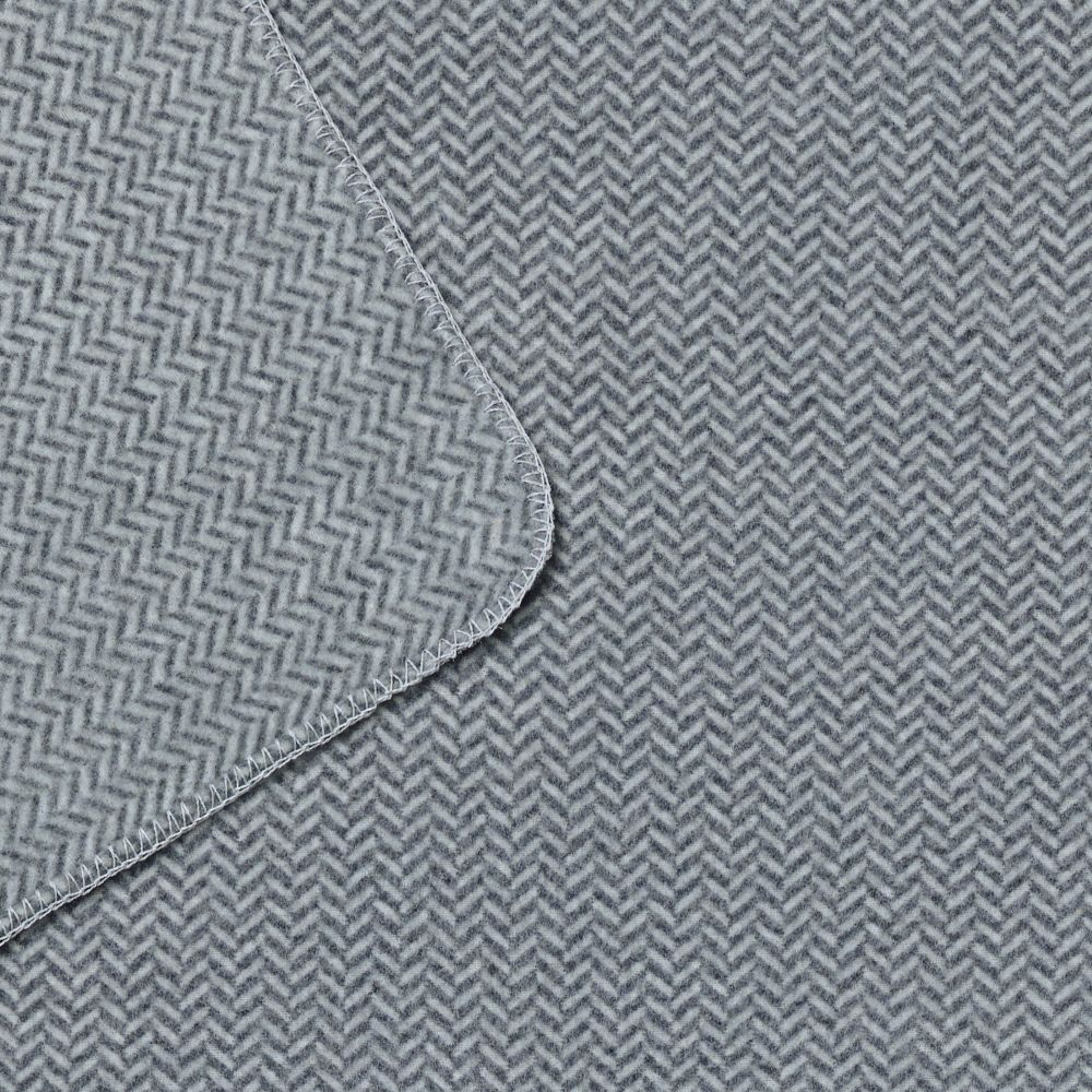 Preview: David Fussenegger Wolldecke Merano 'Fischgrät' 160 x 200 cm Grau