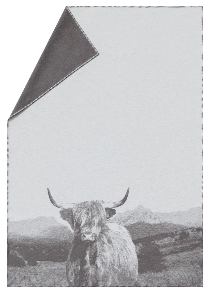 David Fussenegger Wohndecke Sylt 'Hochlandrind' 140 x 200 cm Rohweiß
