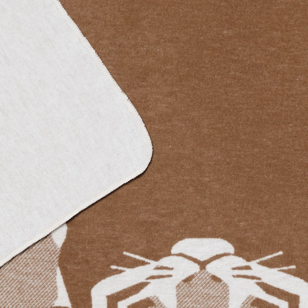 Preview: David Fussenegger Wohndecke Silvretta 'Tiger' 140 x 200 cm Kork- Braun