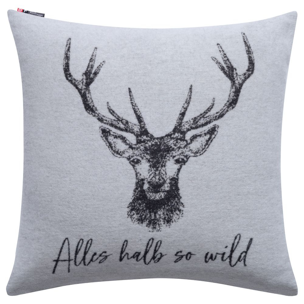David Fussenegger Kissenhülle Silvretta 'Alles halb so wild' 50 x 50 cm Filz- Grau