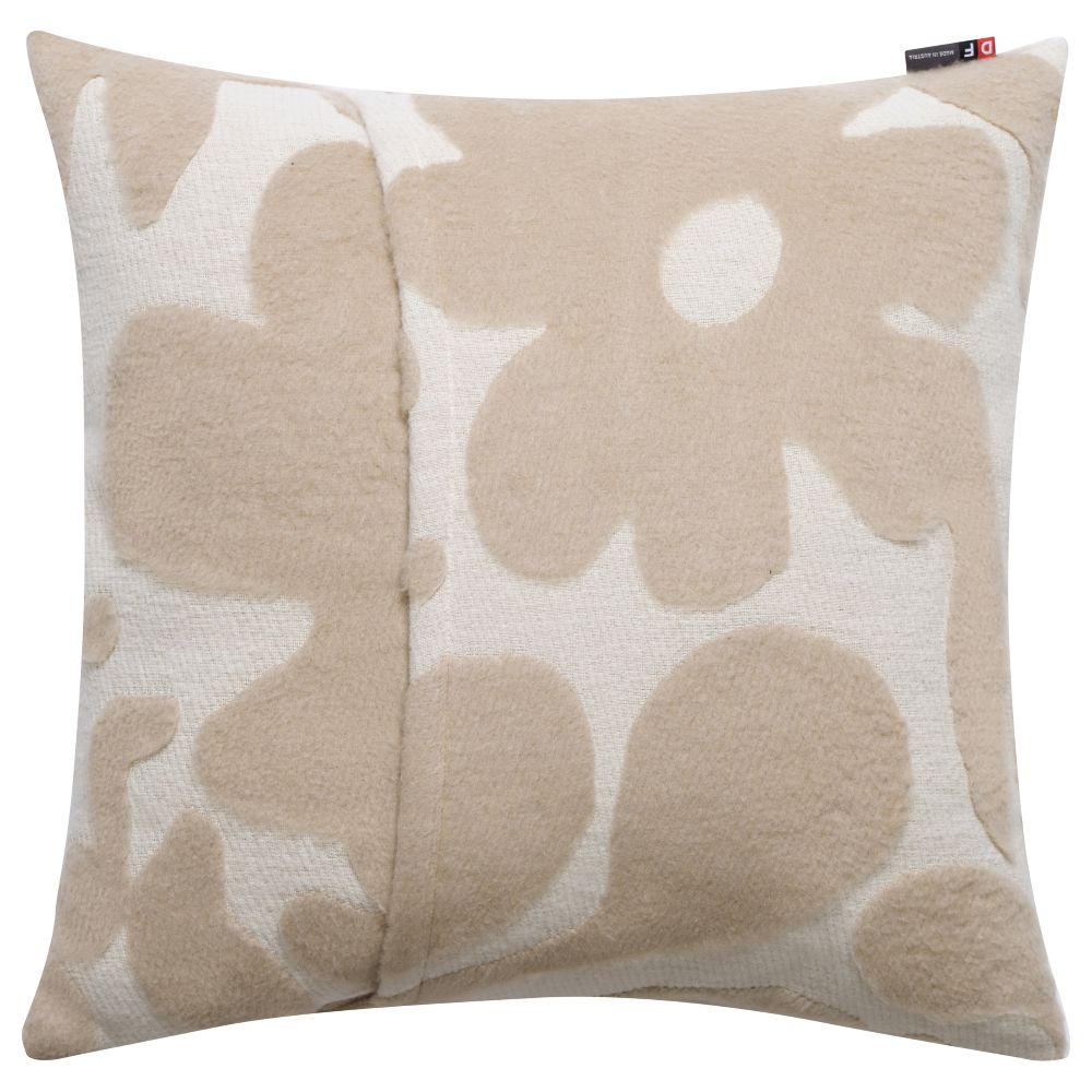 Preview: David Fussenegger Kissenhülle Carla 'Flowers' 50 x 50 cm Zement- Beige