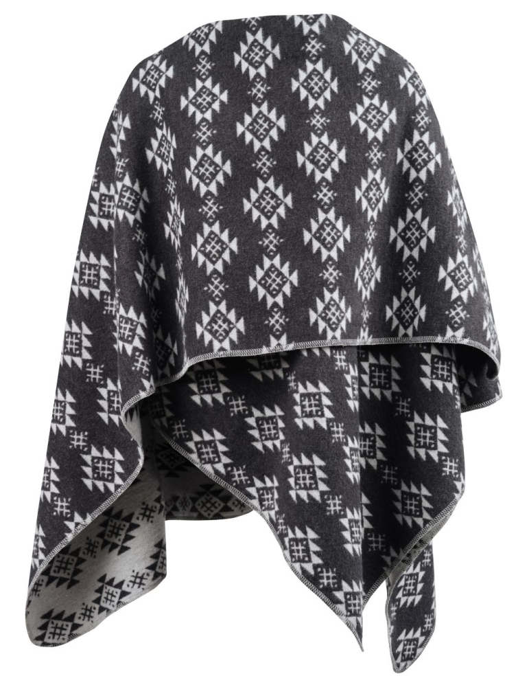 Preview: David Fussenegger Poncho Silvretta 'Aztek' 70 x 140 cm Anthrazit