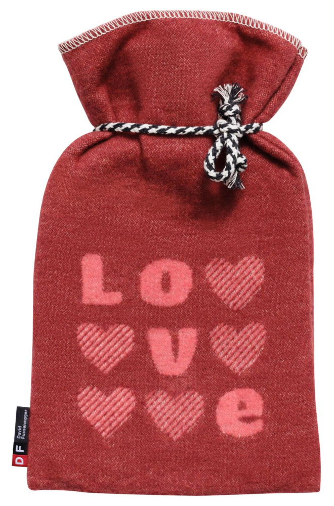 David Fussenegger Wärmflasche Silvretta 'Herzen/Love' 2L 21 x 38 cm Rot