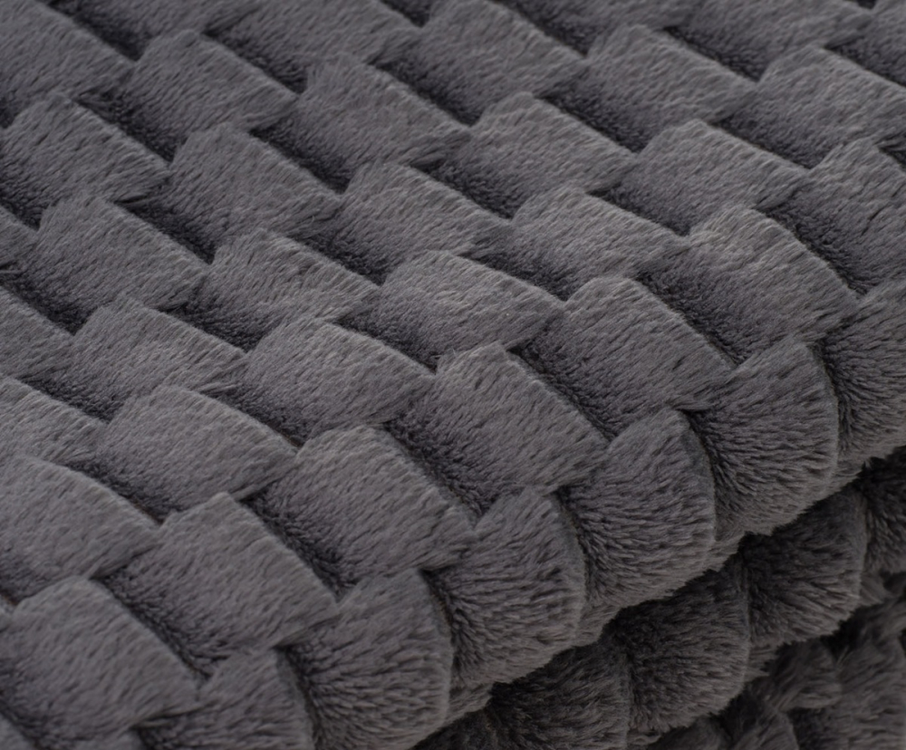 Gözze Kuscheldecke 'Jacquard' 150 x 200 cm Anthrazit