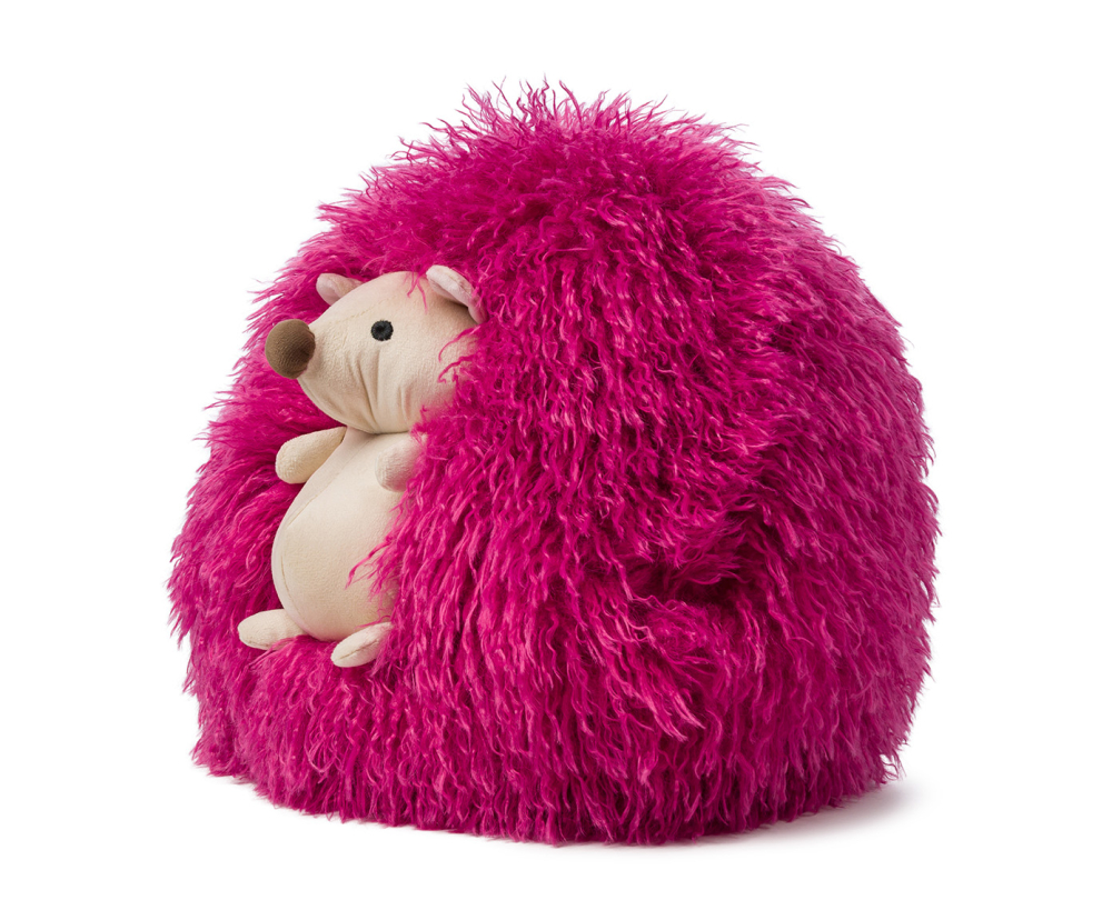 Preview: Gözze gefülltes Kissen 'Igel' 26 x 26 cm Magenta